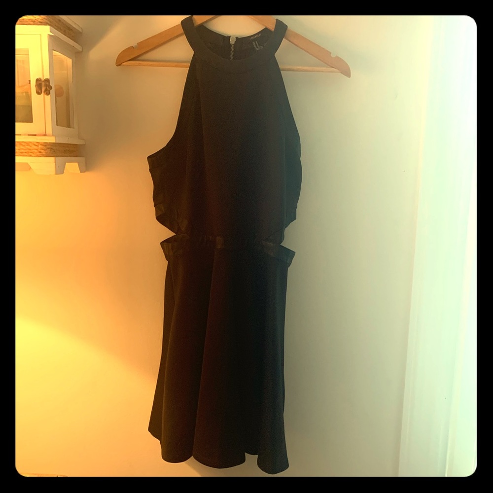 Black mini skater dress